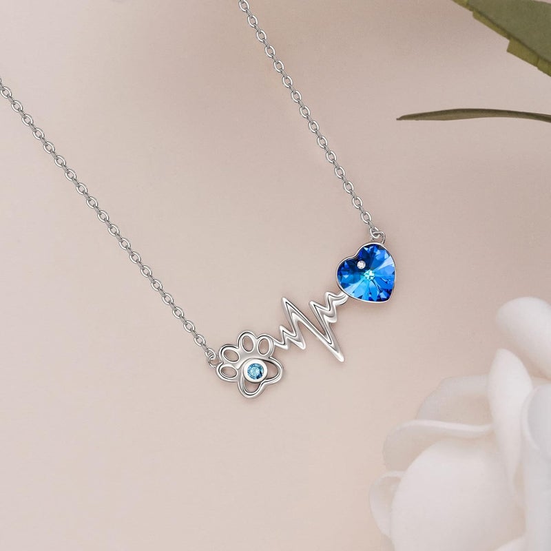 ONEFINITY Store Paw Print Necklace 925 Sterling Silver Cat Dog Paw Pendant Jewelry for Women Pet Lover Gifts - Image 2